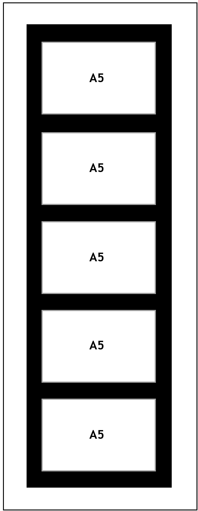 Multi Aperture picture frame fits 5 A5 photos frames